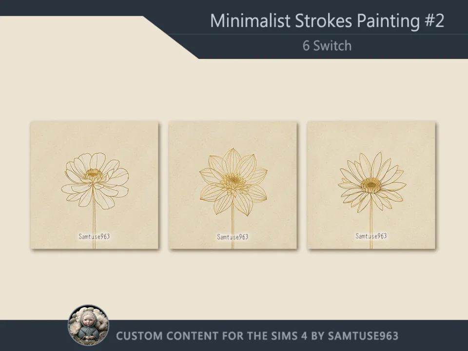 Minimalist Strokes Square Painting #2 Sellable Extra C Samtuse963
