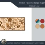 HQ Small Modern Flower Rectangle Dance Rug #1 Samtuse963