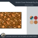 HQ XLarge Modern Flower Rectangle Dance Rug #1 Samtuse963