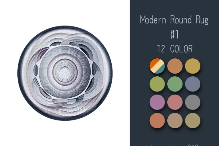 Modern Round Dance Rug #1 Samtuse963
