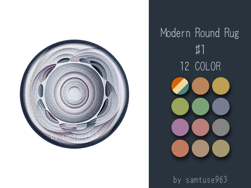 Modern Round Dance Rug #1 Samtuse963