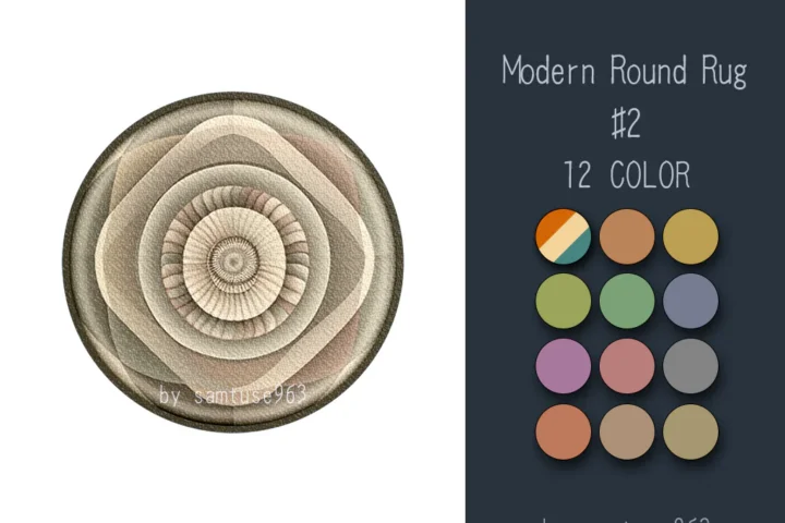 Modern Round Dance Rug #2 Samtuse963
