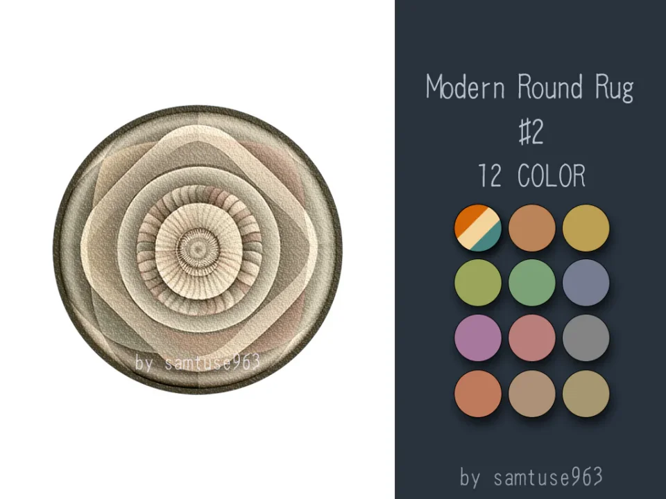 Modern Round Dance Rug #2 Samtuse963
