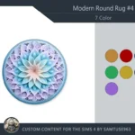 Modern Round Dance Rug #4 Samtuse963