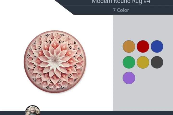 Modern Round Dance Rug #4 Samtuse963