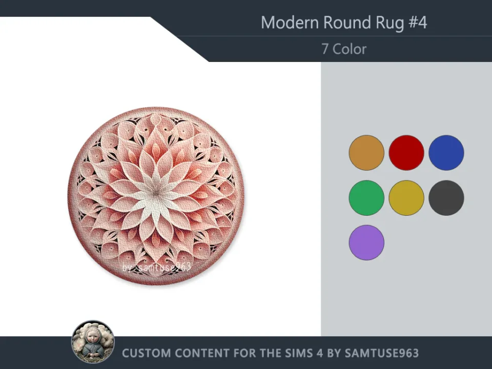 Modern Round Dance Rug #4 Samtuse963