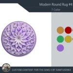 Modern Round Dance Rug #4 Samtuse963