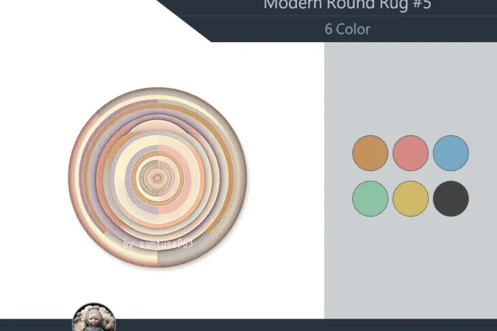 Modern Round Dance Rug #5 Samtuse963