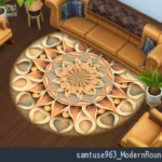 Modern Round Dance Rug #6 Samtuse963