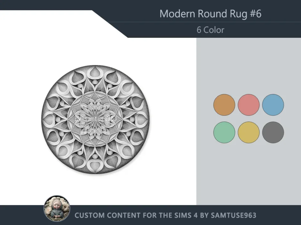 Modern Round Dance Rug #6 Samtuse963