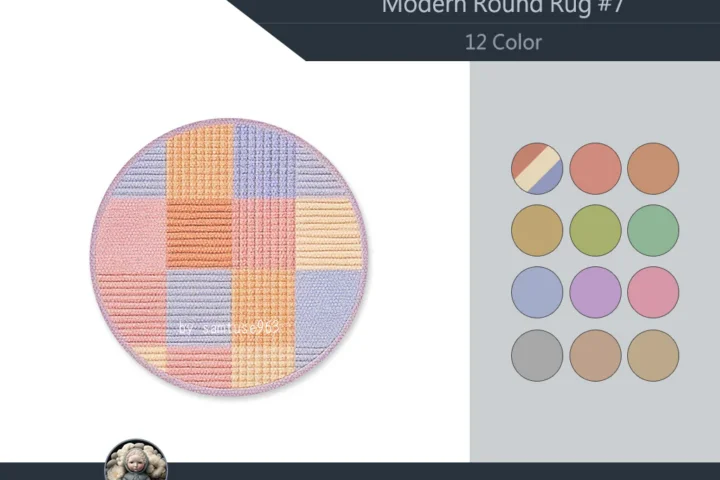 Modern Round Dance Rug #7 Samtuse963