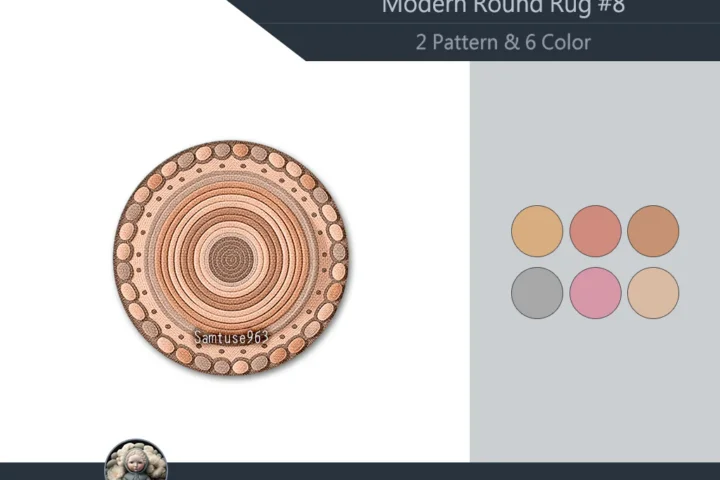 Modern Round Dance Rug #8 Samtuse963
