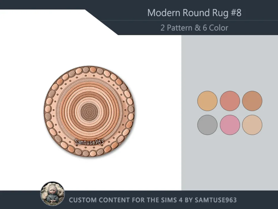 Modern Round Dance Rug #8 Samtuse963