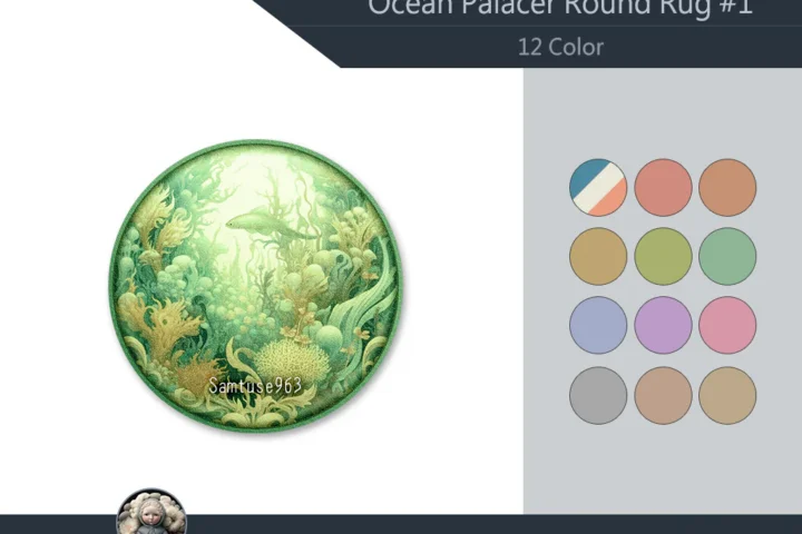 Ocean Palace Round Dance Rug #1 Samtuse963