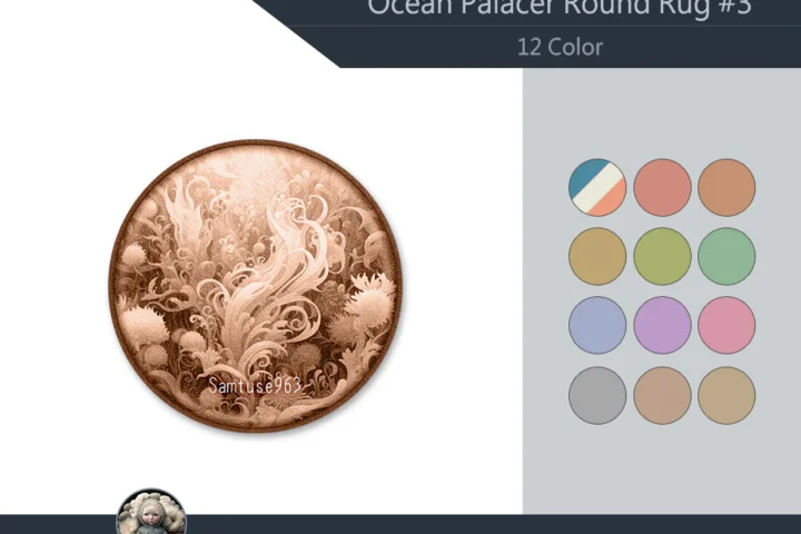 Ocean Palace Round Dance Rug #3 Samtuse963