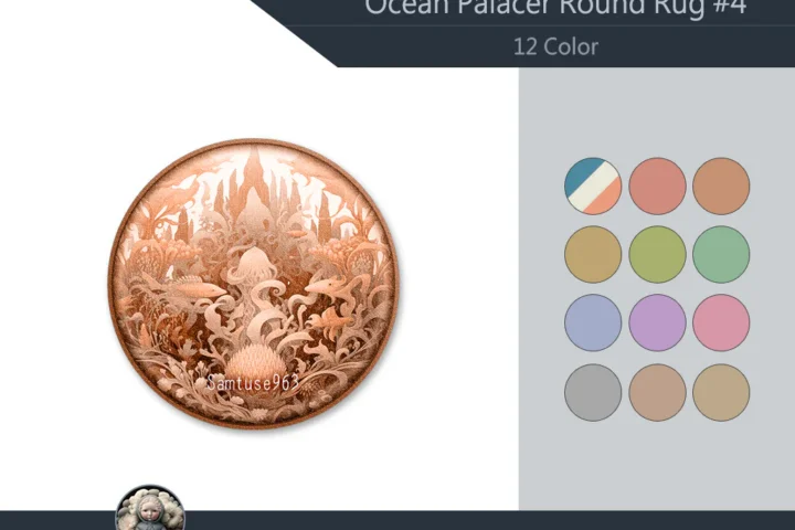 Ocean Palace Round Dance Rug #4 Samtuse963