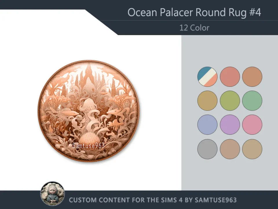 Ocean Palace Round Dance Rug #4 Samtuse963