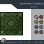 Ornate Floral Square Dance Rug #7 Samtuse963
