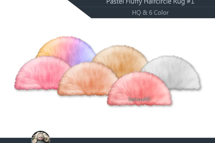 HQ Pastel Fluffy Half Circle Dance Rug #1 Samtuse963