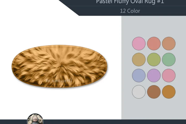 Pastel Fluffy Oval Dance Rug #1 Samtuse963