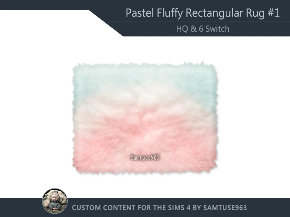 Pastel Fluffy Rectangular Dance Rug #1 Samtuse963