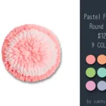 Pastel Fluffy Round Dance Rug #12 Samtuse963