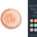 Pastel Fluffy Round Dance Rug #12 Samtuse963