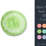 Pastel Fluffy Round Dance Rug #12 Samtuse963