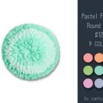 Pastel Fluffy Round Dance Rug #12 Samtuse963