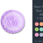 Pastel Fluffy Round Dance Rug #12 Samtuse963