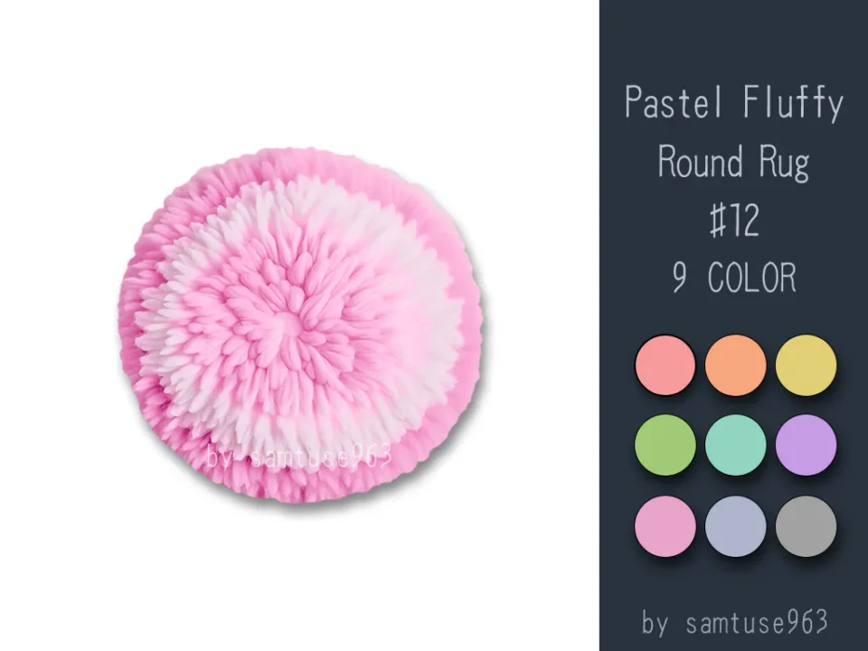 Pastel Fluffy Round Dance Rug #12 Samtuse963