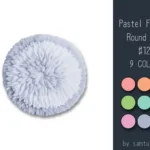Pastel Fluffy Round Dance Rug #12 Samtuse963