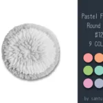 Pastel Fluffy Round Dance Rug #12 Samtuse963