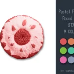 Pastel Fluffy Round Dance Rug #13 Samtuse963