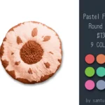 Pastel Fluffy Round Dance Rug #13 Samtuse963