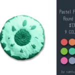 Pastel Fluffy Round Dance Rug #13 Samtuse963