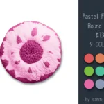 Pastel Fluffy Round Dance Rug #13 Samtuse963