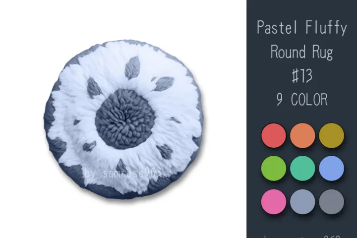 Pastel Fluffy Round Dance Rug #13 Samtuse963