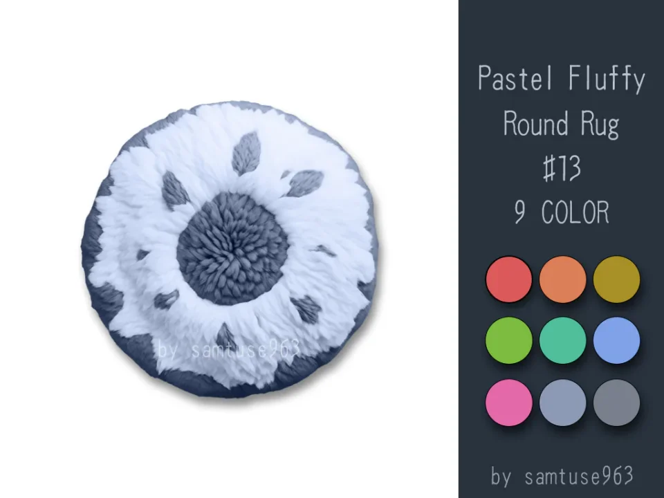 Pastel Fluffy Round Dance Rug #13 Samtuse963