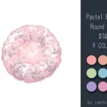 Pastel Fluffy Round Rug #14-Samtuse963