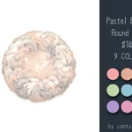 Pastel Fluffy Round Rug #14-Samtuse963