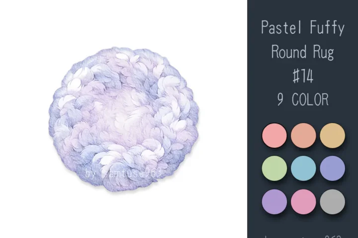 Pastel Fluffy Round Rug #14-Samtuse963