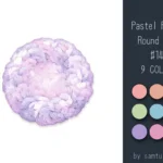 Pastel Fluffy Round Rug #14-Samtuse963