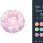 Pastel Fluffy Round Rug #14-Samtuse963