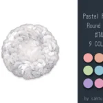 Pastel Fluffy Round Rug #14-Samtuse963