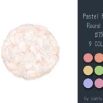 Pastel Fluffy Round Rug #15-Samtuse963