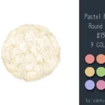 Pastel Fluffy Round Rug #15-Samtuse963