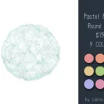 Pastel Fluffy Round Rug #15-Samtuse963