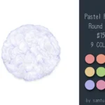 Pastel Fluffy Round Rug #15-Samtuse963