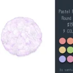 Pastel Fluffy Round Rug #15-Samtuse963